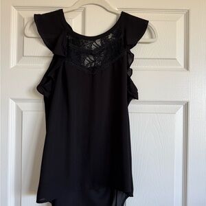 The Limited Black Ruffle Sleeve Blouse